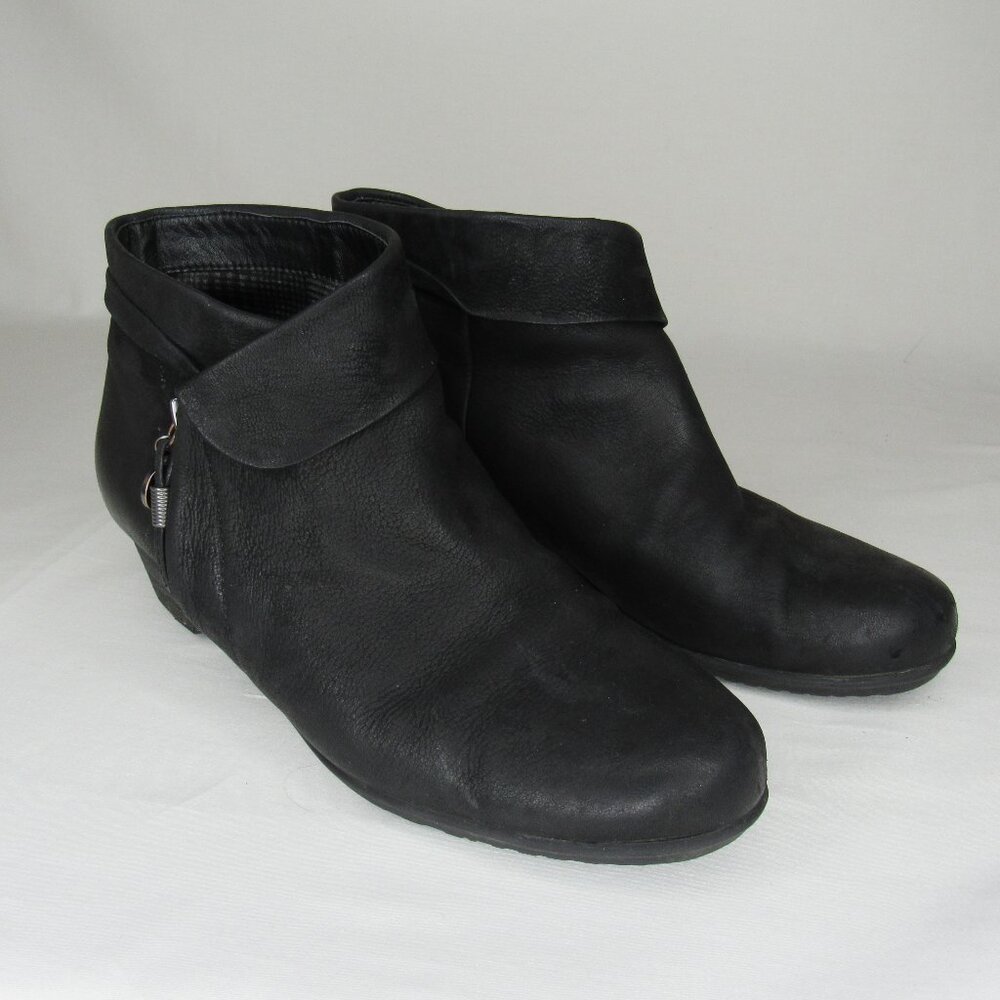 Abeo Black Leather MILA Ankle Boots Bootie Women's 8